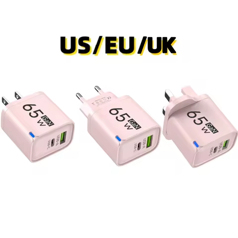 65W GaN USB Fast Charger USB C Quick Charger 3.0 Type C Fast Charging Charger PD Wall Charger Adapte