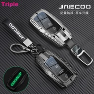 Zinc Alloy Smart Car Key Fob Case Cover Leather Keychain Remote Holder Luminous Silicone Buttons Pro