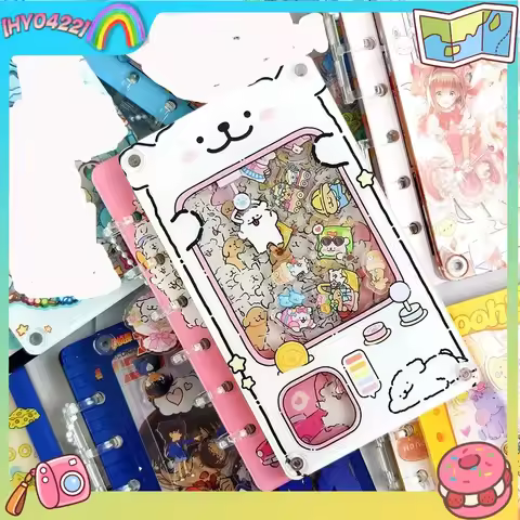 A7 Size Diy Notebook Creative Acrylic Cartoon Maltese Anime Ring-Bound Sketchbook Jotter Book For Dr