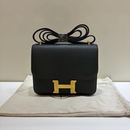 愛馬仕 Hermes 康康19 constance 金扣松柏綠 ev皮 X刻 近黑色 康康mini9有尘袋