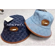 HOT CUCCI LOGO LEATHER BUCKET JEAN HAT