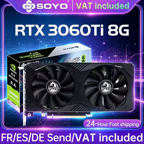 SOYO New Gaming Graphics Cards NVIDIA GeForce RTX 3060Ti 8GB GDDR6 256 Bit Desktop GPU Video Card Co