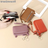 TRENDYZONE0I Wallets, Cowhide Multi Card Slots Zipper Purses, Small Multi Functional Solid Color Key