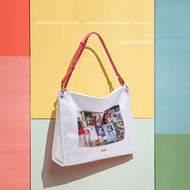 H HIATUS Brand Original Retro Poster Stitching Canvas Big Bag Casual Simple School Bag Shoulder Mess
