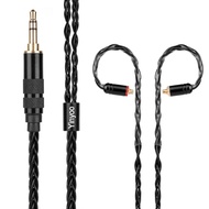 Yinyoo H3 H5 8 Core Upgraded Silver Plated Black Earphone Cable With MMCX 2Pin for KZ TRN YINYOO LZ