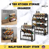 Rak Botol Dapur Kicap Sos Rempah Serbaguna Besi Bertingkat Kitchen Shelf Rack Organizer Storage Cabinet Stainless Steel