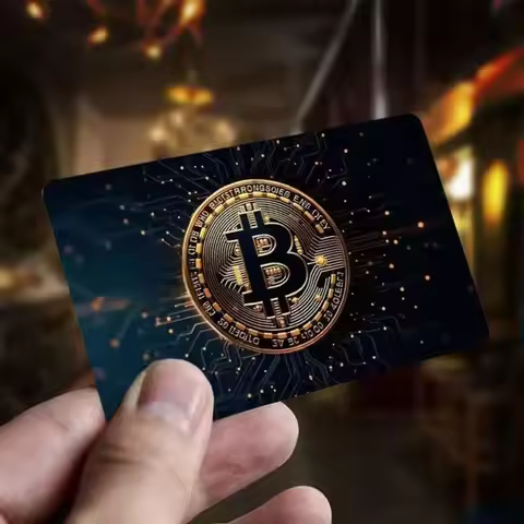 Premium Gold Color Coin Bitcoin Series Decorative Credit Card Skin Protection Card Stickers Creative