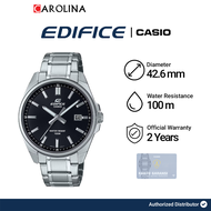 Jam Tangan Pria Casio Edifice EFV-150D-1A Analog 3 Jarum Black Dial Silver Stainless Steel Strap