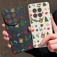 Christmas Tree Bear Print Soft Lanyard Phone Case For OnePlus 15 13 13T 12 13R 12R 11R Nord 5 Ace 5 