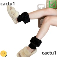 CACTU Fur Boots Cover, Solid Color Thickened Leg Warmers,  Knitted Harajuku Hosiery Women