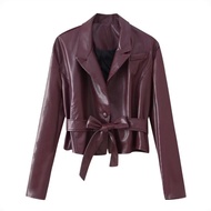 Maroon Leather Jacket 79389 (TENC)