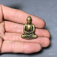 🚓Wholesale Pocket Small Brazen Buddha Pure Solid Yellow Brazen Buddha Ancestor Buddha Pocket Mini Portable Buddha Antiqu