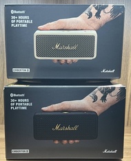 ลำโพงลำโพงบลูทูธพกพาได้บลูทูธสีดำ & ทองเหลือง Marshall Emberton II