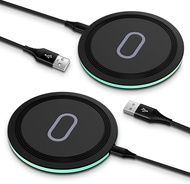 Samsung Fast Wireless Charger Pad, 2 Pack 15W Wireless CHARGING Pad Fast CHARGING Station สำหรับ Sam