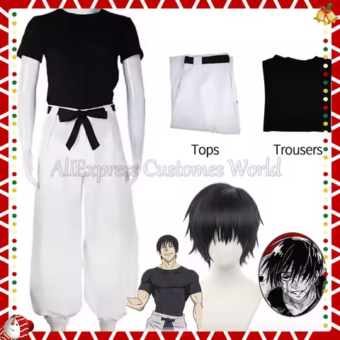 Anime Kaisen Jujutsu Toji Fushiguro Cosplay Costume For Women Men Season 2 Fushiguro Toji Wigs Hairs