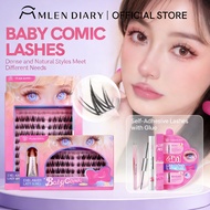 Mlen Diary Baby Comic False Eyelashes Natural Manga Look Reusable Lightweight 3D Lashes