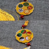 5.8cm Brass Five-Element Car Pendant Lotus Wanzi Futai Chi Picture Five-Element Car Decoration 5.8cm