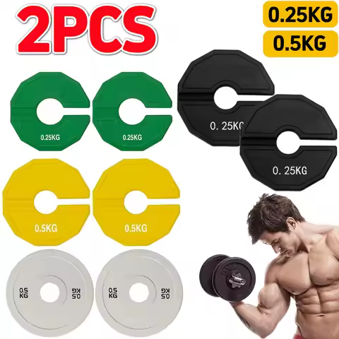 2pcs Bumper Plates Non-Slip Gym Micro Plates 0.25/0.5KG Dumbbell Fractional Weight Plates Add-on Cha