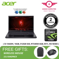 Acer Nitro V 15 ANV15-51-51XJ 15.6" FHD 165Hz Laptop ( i5-13420H, 16GB, 512GB SSD, RTX4050 6GB, W11,