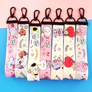 Hot Sale New Product BT21 Keychain BTS Merchandise Name Strip Cartoon Cute Schoolbag Pendant Mobile Phone Lanyard Streamer High Quality
