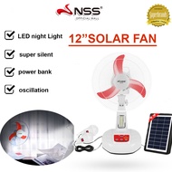 NSS Rechargeable Solar Electric Fan 12 SOLAR FAN with Solar Panel Desktop Fan led lights