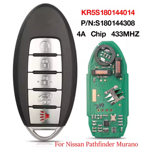 jingyuqin 5 Buttons KR5S180144014 P/N S180144308 4A Chip 433MHZ Remote Car Key For Nissan Pathfinder