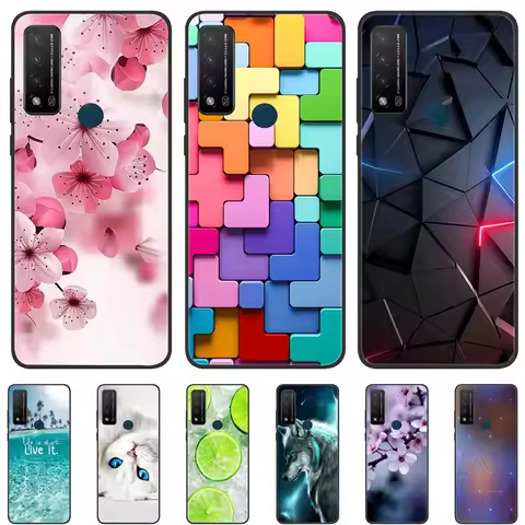 For TCL 20 R 5G Case T767H Silicone Soft TPU Phone Cover for TCL 20R 5G Case 6.52'' Funda Flowers Co