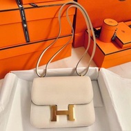 95%康康Hermes Constance 19 奶昔白金扣