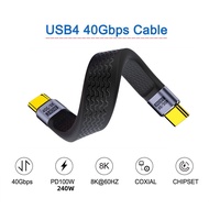 13cm Short USB 4.0 Cable 5A 240W Type C to Type C PD Fast Charge Cable Thunderbolt 3 8K@60Hz Video O