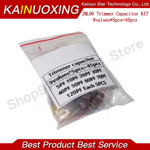 45pcs=9value*5pcs trimmer Adjustable capacitor Assortment Kit JML06 5pf 10pf 20pf 30pf 40pf 50pf 60p