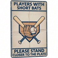 HELLOYOUNG Rustic Metal Tin Sign Retro Sports Bar Wall Art Baseball Dugout Decor for Man Cave Garage