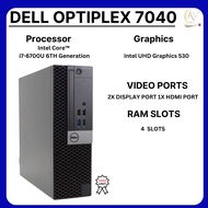 Dell OptiPlex 7040 SFF Desktop Computer PC Intel Quad Core i7-6700(6TH GEN) 3.40GHz, Windows 10 Pro