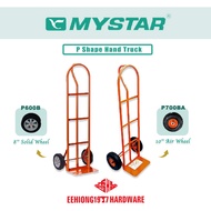 MYSTAR MADE IN MALAYSIA P SHAPE HAND TRUCK P600B 8” SOLID WHEEL P700BA 10” PNEU WHEEL mystar hand tr