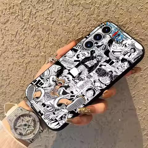 One Piece Straw Hat Captain Luffy Black Soft Phone Cover Case for Samsung Galaxy A51 A73 A22 A52 A41