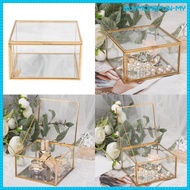 [BuymorefunMY] Vintage storage glass jewelry holder memory sake display 13x3x7.5cm Clear 13x13x7.5cm