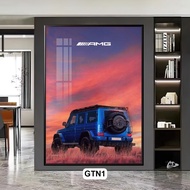 Wall Painting of Supercar G63 Ice Through the Forest, Mountains and Seas - Shiny Mirror Painting, Hi