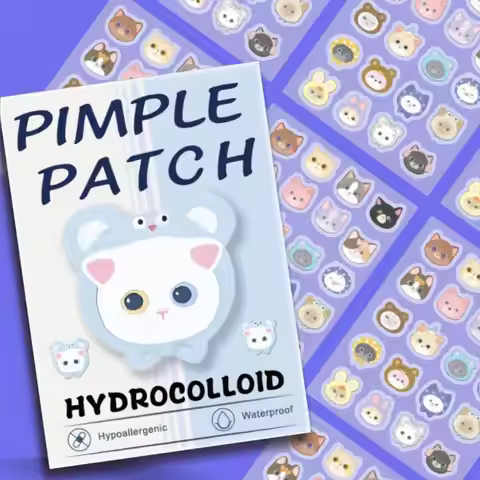 600pcs Cute Cat Anti-ance Patch Hydrocolloid Acne Pimple Removal Sticker Gentle Repair Oil Control B