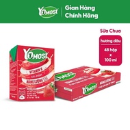 (HSD T5-2025) Thùng 48 Hộp Sữa Chua Uống Yomost Hương Dâu 100ml.