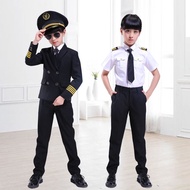 Ready Say baju polis kanak Children's Flight Attendant Pilot Performance Costume Set Military Airlines China Captain Uniform Boys Girls IPDC