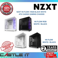 NZXT H6 FLOW / RGB BLACK White Compact Dual-Chamber Mid-Tower Airflow ATX Case Casing Gaming Chassis