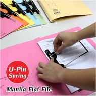 ABBA 350 Manila File with Spring Fastener | U-Pin Flat File/Paper File/ Spring File/Transfer File | 