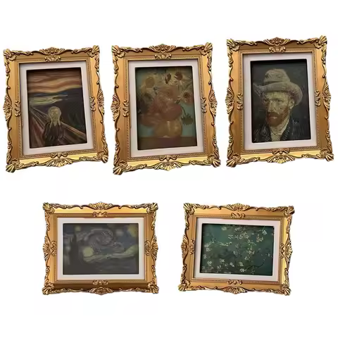9X7.5CM French Van Gogh Painting Landscape World Frame Fridge 3D Magnet Refrigerator Sticker Souveni