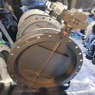 Injap Rama-rama Keluli Tahan Karat Pengudaraan DN450 Pengudaraan Elektrik Suhu Tinggi Injap Rama-ram