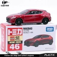Car Toys 1pcs 1:66takara Tomy Tomica No. 46 Mazda 3 Diecast Car Model Toys For Children Scale 1: 66 Soul Red Mazda3 046