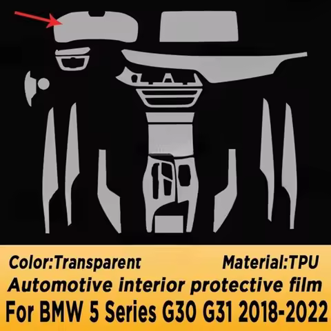Car Center Console Media Dashboard Navigation TPU Anti-scratch Transparent Protector Film For BMW 5 
