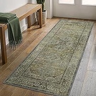 GENIMO Runner Rug 2x5 Non Slip Machine Washable Vintage Hallway Runner Rugs, Low Pile Lightweight Ma