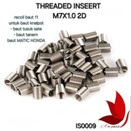 RECOILl M7 X 1.0 2D helicoil recoil bolt 11 recoil exhaust bolt embedded bolt skewer matic honda rev