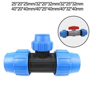 <ARBES> PP Fitting Screw Joint PE Pipe Drinking Water Clamp Connector 90° Reducing Tee