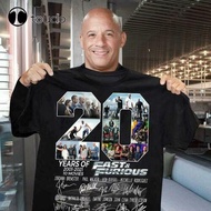 เสื้อยืดคุณภาพดี 20 Year anniversary Of Fast And Furious 2001-2022 Thank For The Memories Signature 