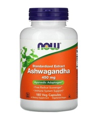 美國Now Foods Ashwagandha,南非醉茄/印度人參, 450 毫克, 180粒膠囊